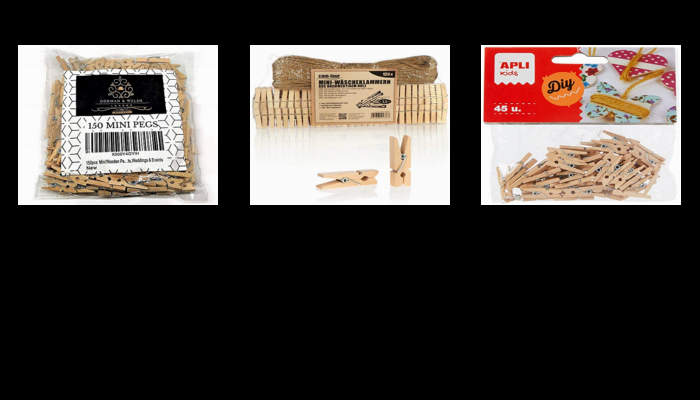 Mini Pinzas de madera natural Apli, paquete 45 u