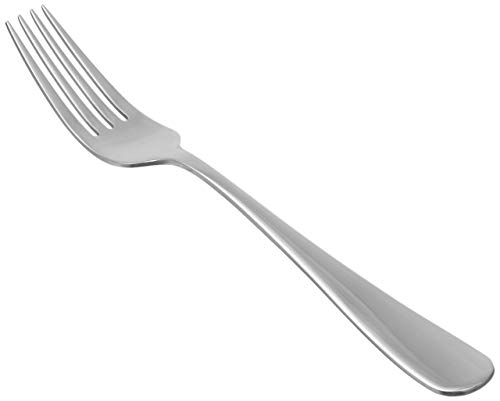 Amazon Basics - Tenedores de mesa de acero inoxidable, con punta redonda, Plata, juego de 12