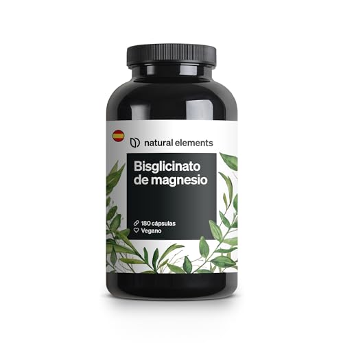 Glicinato de magnesio – 300 mg de magnesio elemental/dosis diaria – suministro para 2 meses con 180 cápsulas – magnesio quelado – inocuo para el estómago, vegano, de alta dosificación