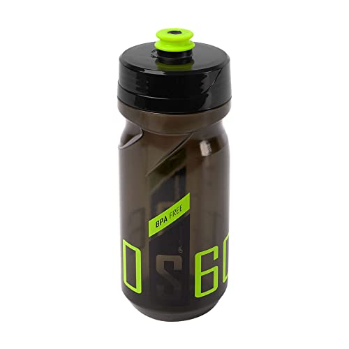 POLISPORT 8645300204 - Bidón S600 de Ciclismo de 600ml Botella de Agua para Ciclistas Bicicleta Sin BPA en Color Negro Transparente